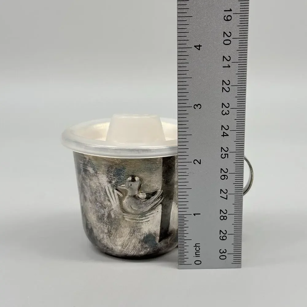 Godinger Duck Silver Plated Baby Cup Handled With Sippy Lid
